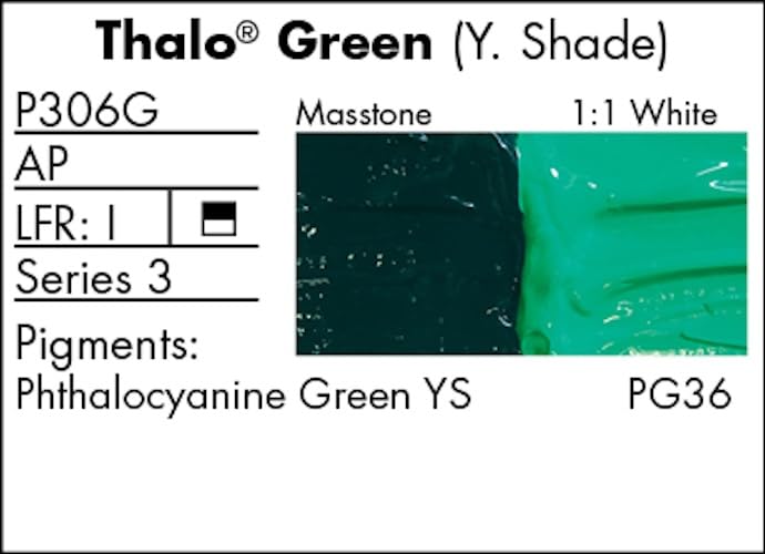 Grumbacher Pre-Tested Oil Paint, 37ml/1.25 Ounce, Thalo Green (Yellow Shade) (P306G) - Image 3