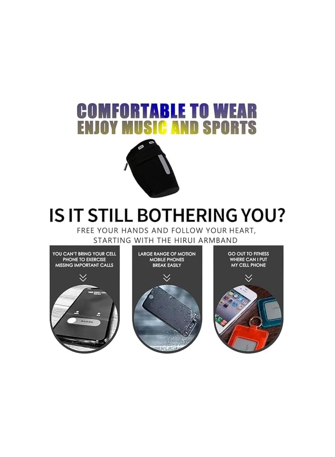 Green Tiger Running Armband Sleeve, Universal Sports Armband Cell Phone Holder Armband for Exercise Workout Compatible with iPhone 15/14/13/Plus/Pro Samsung Galaxy All Phones (M, Black) - Image 3