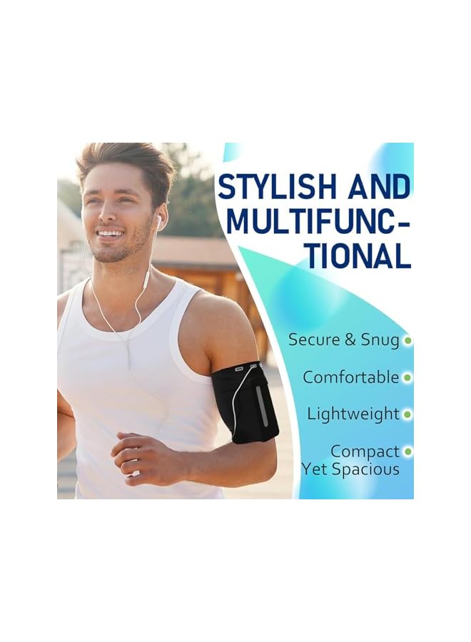 Green Tiger Running Armband Sleeve, Universal Sports Armband Cell Phone Holder Armband for Exercise Workout Compatible with iPhone 15/14/13/Plus/Pro Samsung Galaxy All Phones (M, Black) - Image 2