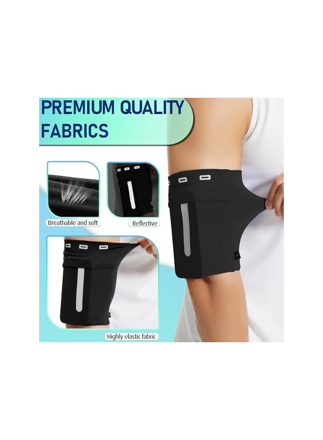 Green Tiger Running Armband Sleeve, Universal Sports Armband Cell Phone Holder Armband for Exercise Workout Compatible with iPhone 15/14/13/Plus/Pro Samsung Galaxy All Phones (M, Black) - Image 4