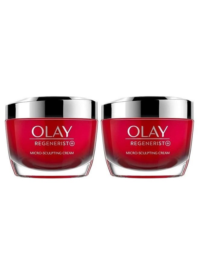Olay Regenerist Plus Micro Sculpting Cream, 1.7 Ounce (Pack of 2)  - Image 1