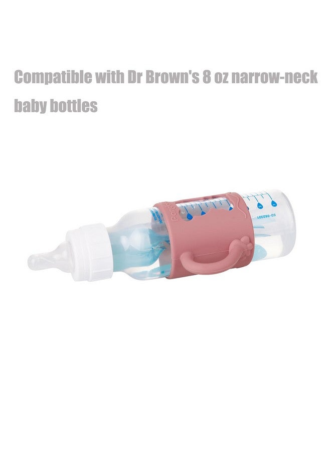 PandaEar 4 Pack Silicone Baby Bottle Handles with Dr Brown Narrow Baby Bottles 8 oz/250 ml, Non-Slip Easy Grip Handles - Image 2