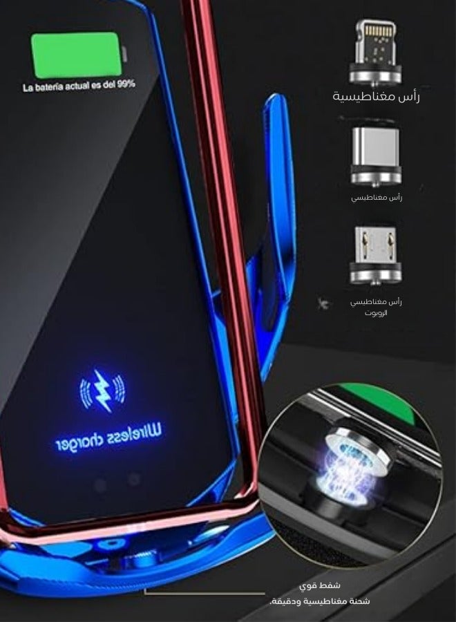 عام شاحن سيارة لاسلكي بقدرة 15 واط مع قاعدة تهوية وتثبيت تلقائي – شحن سريع لحامل الجوال - Image 2