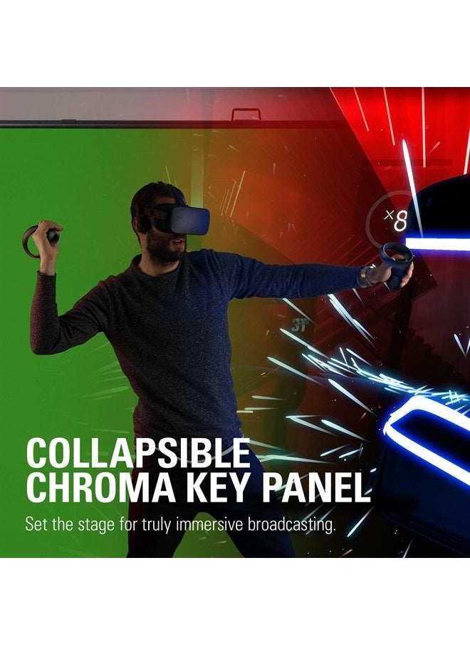 CORSAIR - Elgato Green Screen - Collapsible Chroma Key Backdrop, Wrinkle-Resistant Fabric and Ultra-Quick Setup for background removal for Streaming, Video Conferencing, on Instagram, TikTok, Zoom, Teams, OBS - Image 1