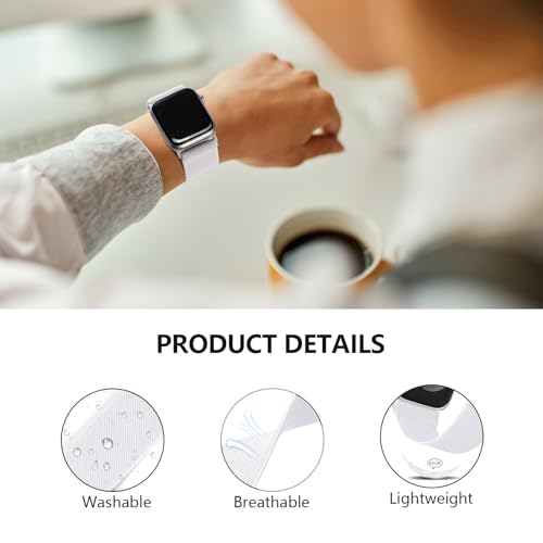 CCnutri Stretchy Solo Loop Compatible with Apple Watch Bands 38mm 40mm 41mm 42mm 44mm 45mm 46mm 49mm, Splash-Proof Nylon Sport Strap Women Men for iWatch Series 11 10 9 8 7 6 5 4 3 SE/Ultra 3 2, 4 Pack - Image 4