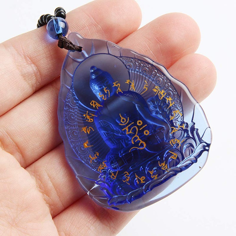 ويكسين Wixine 1PCS Buddha Pendant Medicine State Netclecle Gamulet Glass - Image 4
