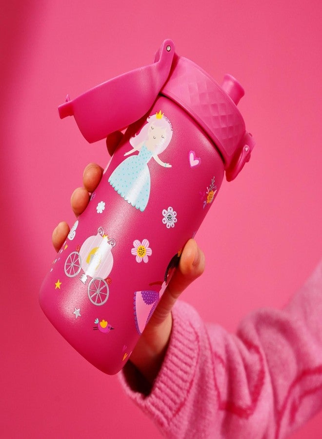 Ion8 Kids Water Bottle, Steel 400 ml/13 oz, Leak Proof, Easy to Open, Secure Lock, Dishwasher Safe, Flip Cover, Carry Handle, Easy Clean, Durable, Scratch Resistant, Raised Print, Princess Design - Image 3