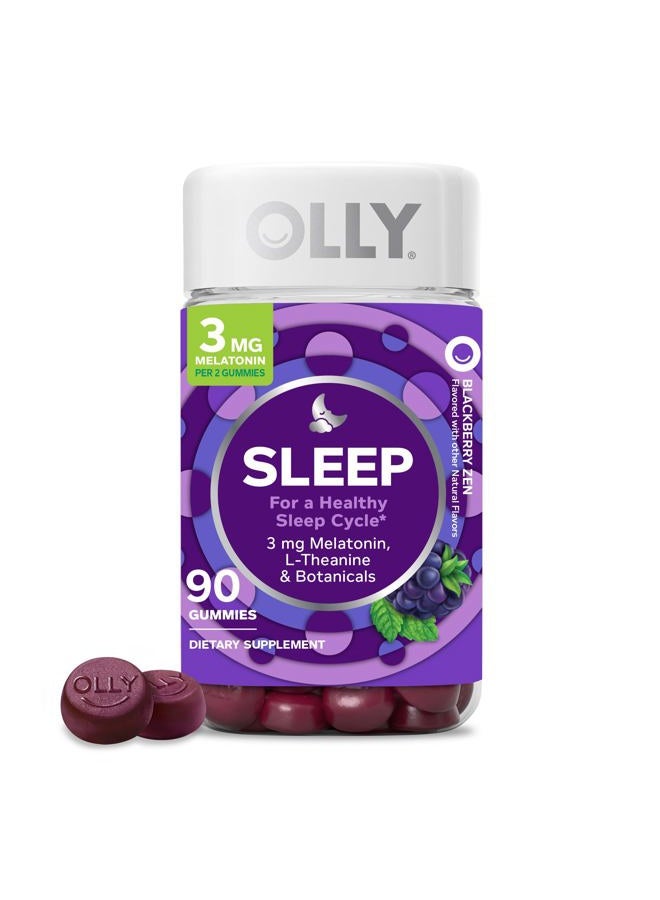 Olly Sleep Gummy, 3mg Melatonin, L-Theanine, Chamomile, Lemon Balm, Sleep Aid, BlackBerry, 90 Count - Image 1