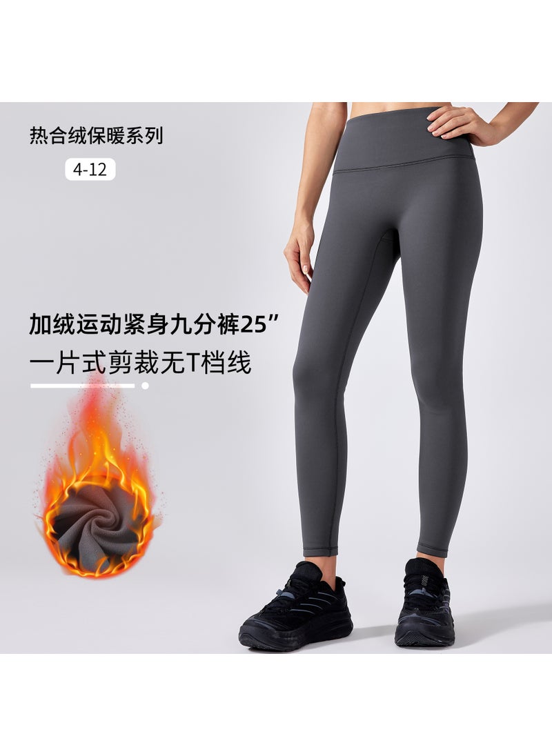 Generic - Winter Velvet Yoga Pants High Waist Tight Black - Image 1