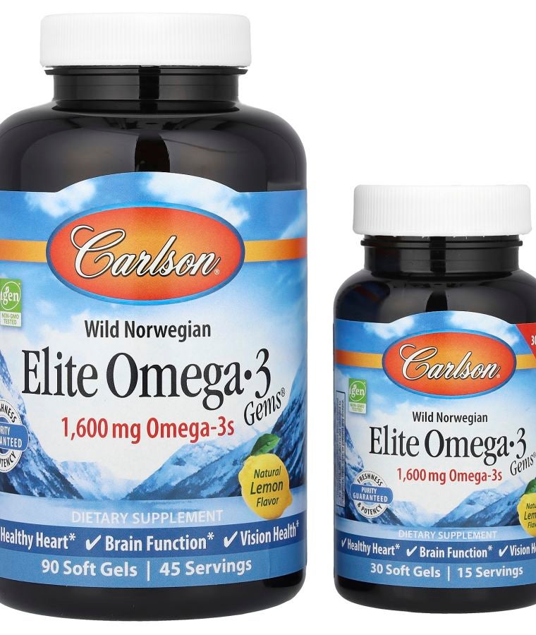 جواهر أوميغا-3 النرويجية البرية النخبة® بنكهة الليمون الطبيعية 120 كبسولة لينة