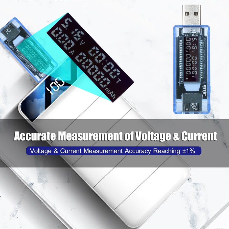 مكشاف USB 3 في 1، فاحص USB متعدد الوظائف، مقياس متعدد الوظائف، مراقب للجهد والتيار والسعة، مقياس جهد، مقياس تيار، شاشة عرض LCD - Image 4