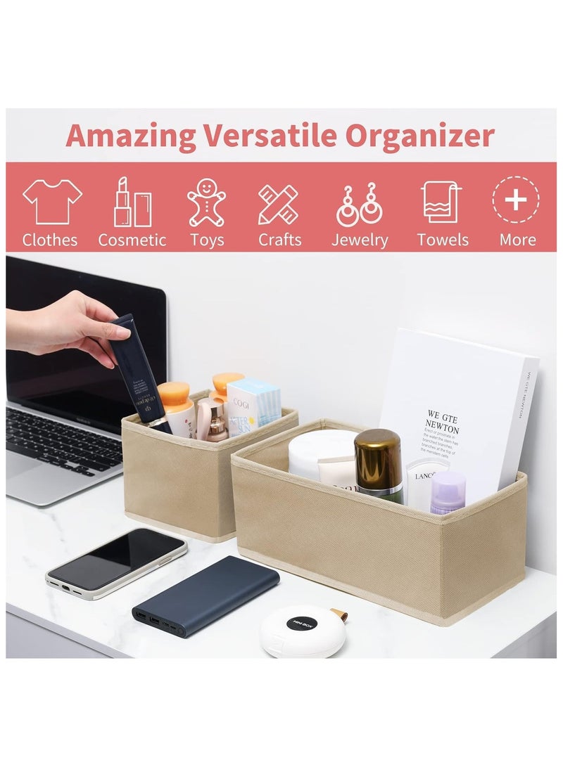 12 Pack Foldable Cloth Storage Box Closet Dresser Drawer Organizer Fabric Baskets Bins Containers Divider for Clothes Underwear Bras Socks Lingerie Clothing - Image 4