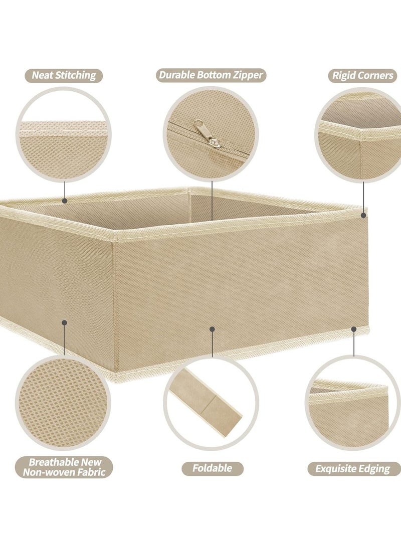 12 Pack Foldable Cloth Storage Box Closet Dresser Drawer Organizer Fabric Baskets Bins Containers Divider for Clothes Underwear Bras Socks Lingerie Clothing - Image 2
