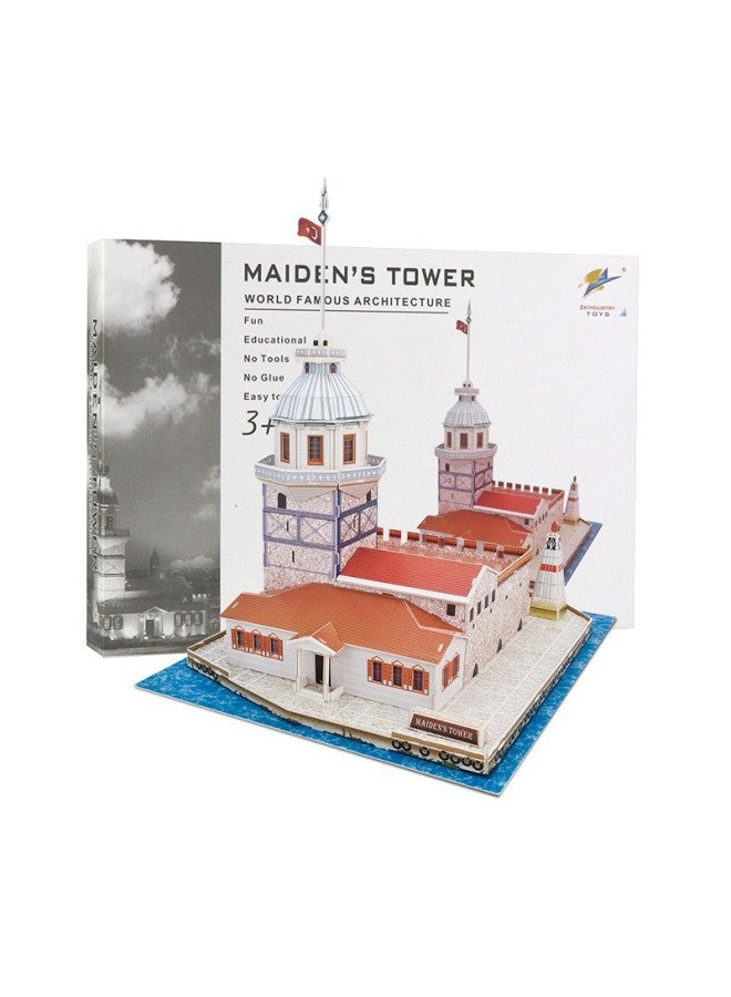 3D 3D PUZZLE World Building 3D Puzzle Paper DIY Gift 3D PUZZLE GAME-اللون: Girl Tower - Image 1