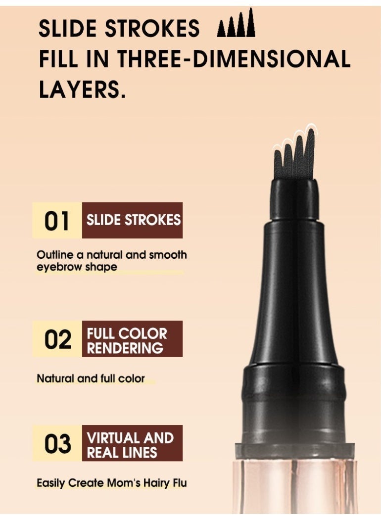 قلم حواجب سائل متعدد الاستخدامات يدوم طويلاً، مقاوم للماء، مقاوم للعرق، ومقاوم للتلطخ. يمكن استخدامه كقلم كحل وأيضًا لملء فراغات الشعر. - Image 4