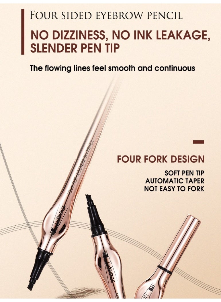 قلم حواجب سائل متعدد الاستخدامات يدوم طويلاً، مقاوم للماء، مقاوم للعرق، ومقاوم للتلطخ. يمكن استخدامه كقلم كحل وأيضًا لملء فراغات الشعر. - Image 3