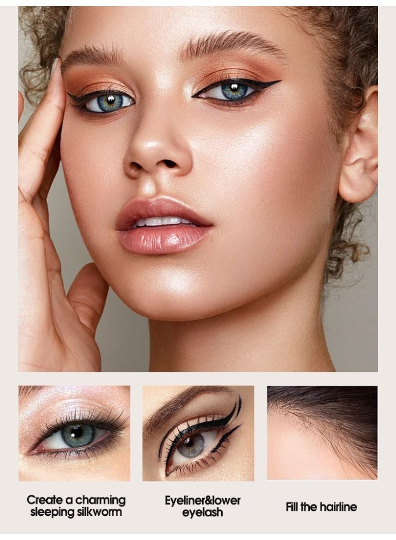 قلم حواجب سائل متعدد الاستخدامات يدوم طويلاً، مقاوم للماء، مقاوم للعرق، ومقاوم للتلطخ. يمكن استخدامه كقلم كحل وأيضًا لملء فراغات الشعر. - Image 5
