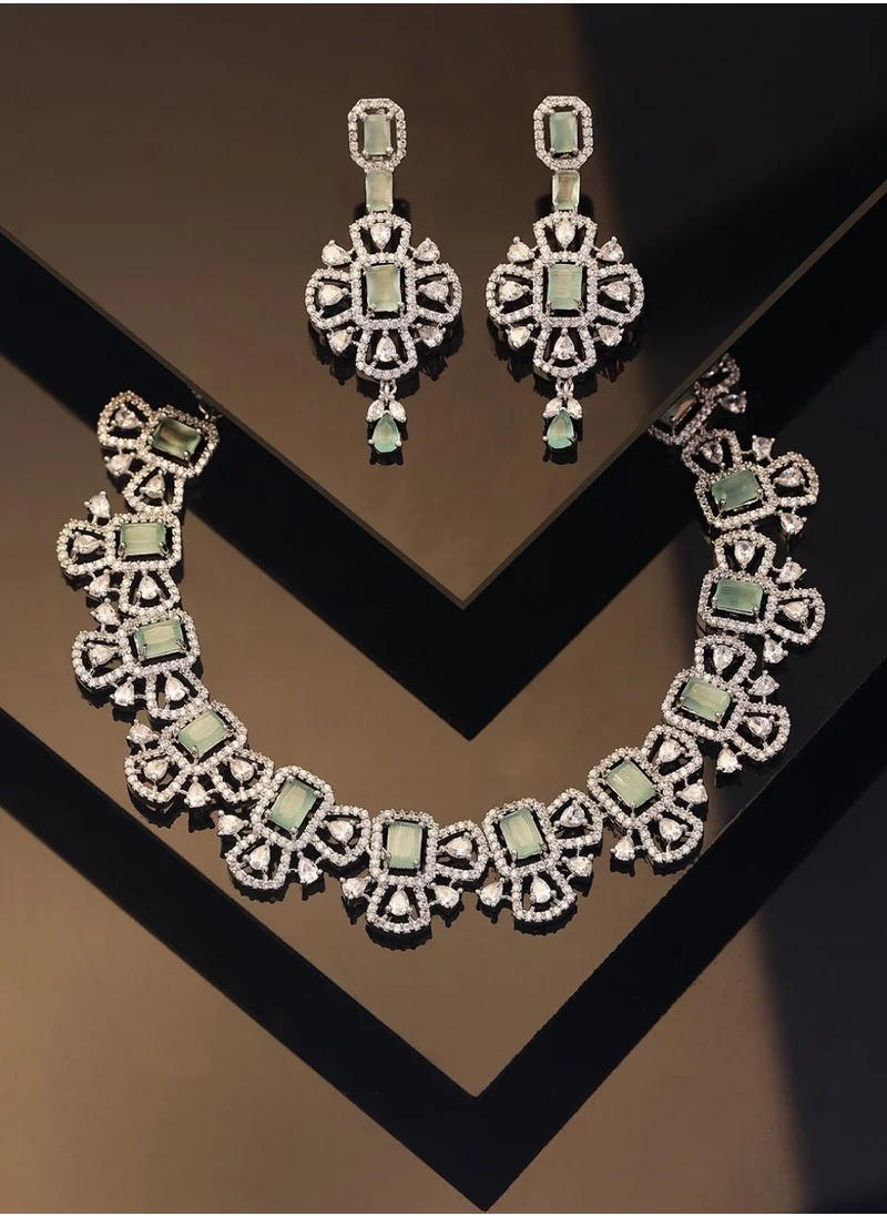 برياسي American Diamond Studded Jewellery Set