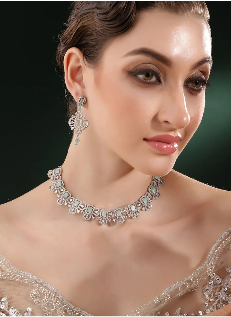 Priyaasi American Diamond Studded Jewellery Set