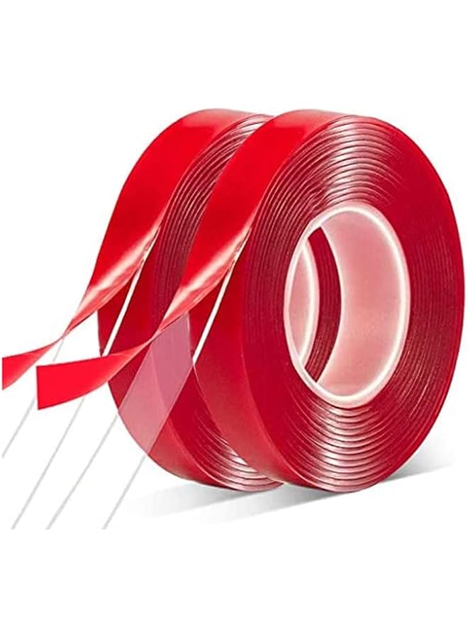 PROMASS promass Double Sided Adhesive Tape, Removable, Waterproof Clear Heat Resistant High Bond Tape For Car Decor, Wall, Glass Mounting Electronics Repair Tape (2 Rolls, 1MM Thick, 3 Meters Long)  - Image 1