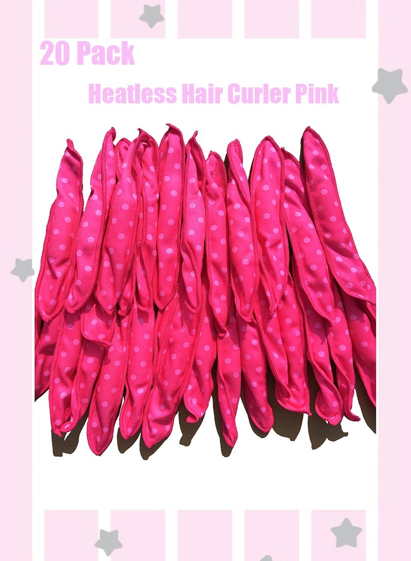 (20 pcs, pink) Soft Curlers for Overnight Heatless Curls, No Heat Foam Rollers for Long Satin Sponge Curlers - Image 1