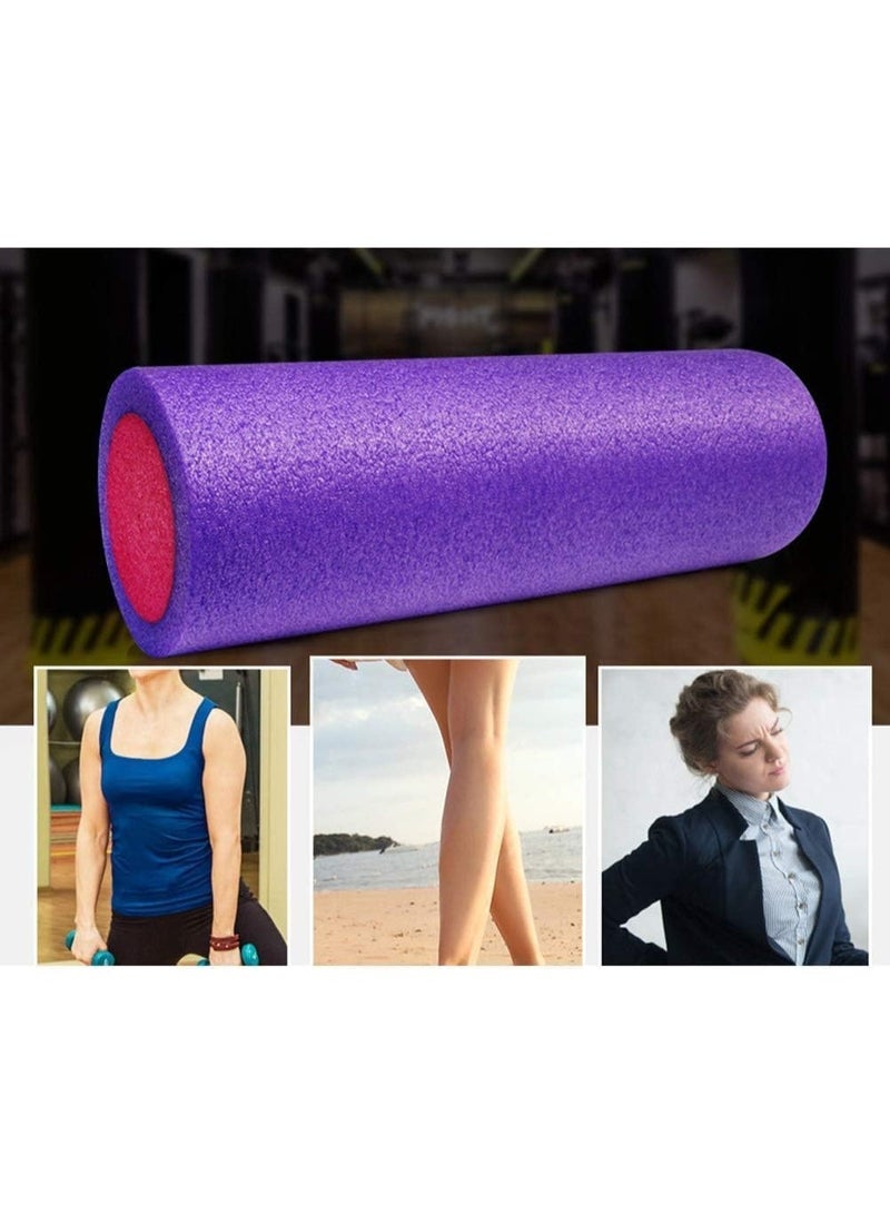 بكرة إسفنجية لتمارين اليوغا واللياقة البدنية والعضلات، عالية الكثافة ، بكرات لامعة صلبة رائعة لتخفيف آلام الظهر والساق وتمديد العضلات والعلاج الطبيعي والتوازن واللياقة البدنية ( متعددة الألوان ) - Image 5