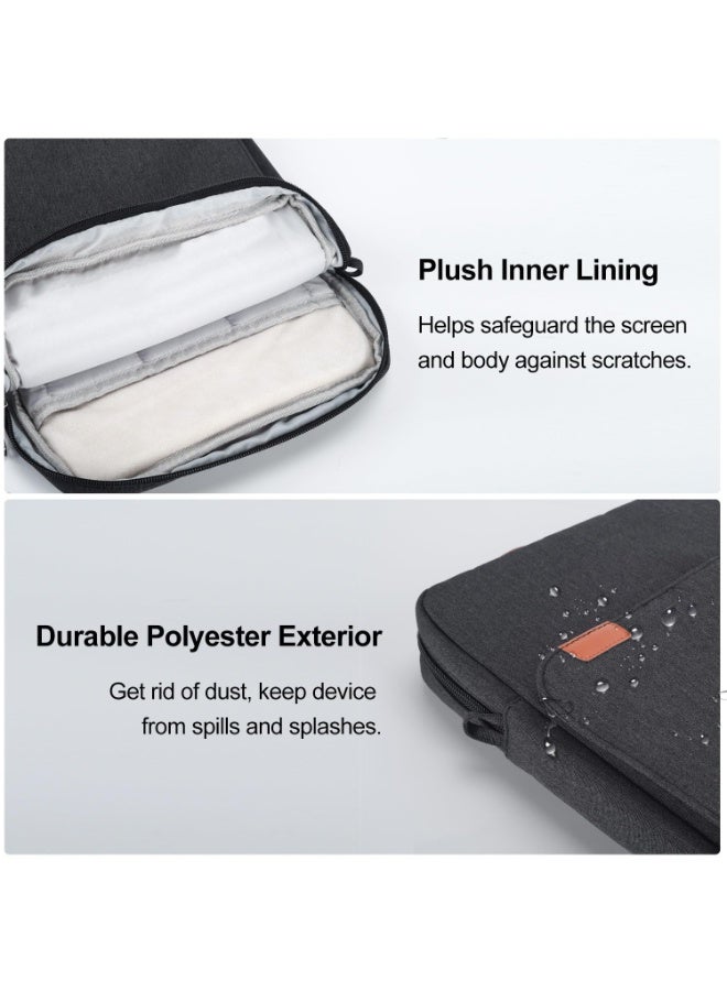 غلاف تابليت بحجم 12.9-13.3 بوصة متوافق مع آيباد إير 13 بوصة (M3/M2) 2025/2024، آيباد برو 13 بوصة 2024، S10+ 12.4 بوصة 2024/آيباد برو 12.9 M2 2022/2021/2020، سرفيس لابتوب جو 12.4 بوصة، جالاكسي تاب S7+/S8+/S9+/S9FE+ 12.4 بوصة 2022/2023 – حقيبة حمل باليد مع حزام كتف - Image 3