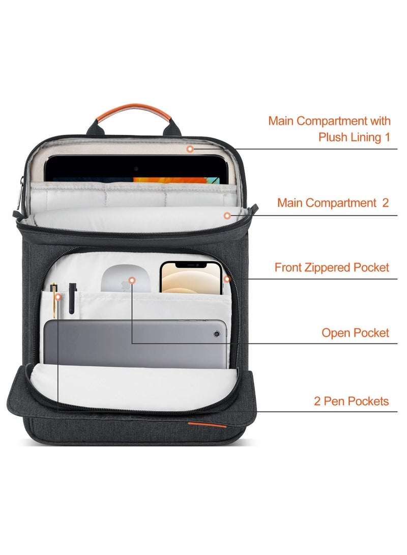 غلاف تابليت بحجم 12.9-13.3 بوصة متوافق مع آيباد إير 13 بوصة (M3/M2) 2025/2024، آيباد برو 13 بوصة 2024، S10+ 12.4 بوصة 2024/آيباد برو 12.9 M2 2022/2021/2020، سرفيس لابتوب جو 12.4 بوصة، جالاكسي تاب S7+/S8+/S9+/S9FE+ 12.4 بوصة 2022/2023 – حقيبة حمل باليد مع حزام كتف - Image 4