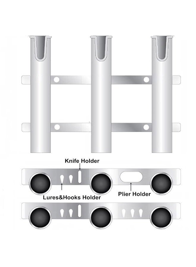 HiUmi Wall Mounted Fishing Rod Holders Tubes Links Fishing Rod Holder Rack Rests white - Image 3