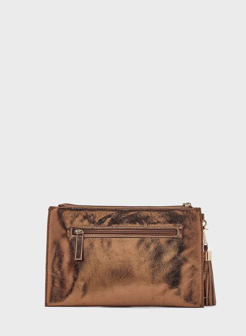 MENBUR Textured Pouch Crossbody Bag