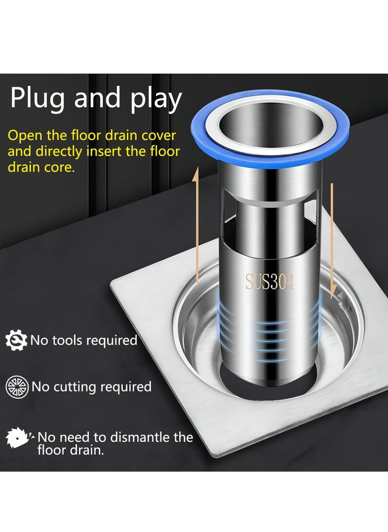 Oasisgalore 304 SS Odor-Proof Floor Drain Core with Anti-Odor Cover & Backflow Preventer, 32mm, for Kitchen/Bath.  - Image 3