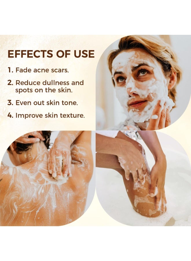 OUKEYA Kojic Acid Dark Spot Remover Soap, Turmeric Soap Bar with Vitamin C,Retinol, Collagen & Shea Butter, Hydrating Face & Body Wash Infused with Hyaluronic Acid - Image 5