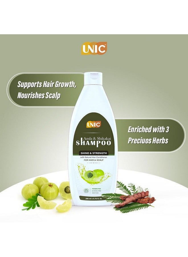 Unic Amla & Shikakai Shampoo/Cleanser For Controlling Dandruff & Hair Fall | Shampoo For Reducing Scalp Irritation | Suitable For All Hair Types | Anti Dandruff Shampoo For Men & Women | 200 Ml - Image 2