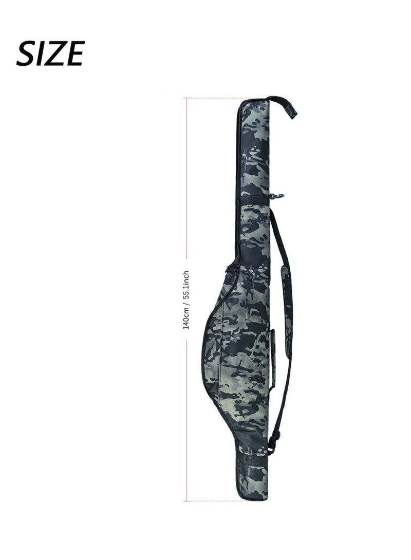 Captaintech Portable Folding Fishing Pole Bag, 4.59ft Fishing Rod and Reel Protective Case Fishing Tackle Storage Bags Carry Organizer Outdoor for Fishing - Image 2