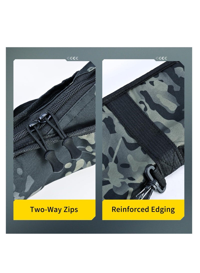 Captaintech Portable Folding Fishing Pole Bag, 4.59ft Fishing Rod and Reel Protective Case Fishing Tackle Storage Bags Carry Organizer Outdoor for Fishing - Image 5