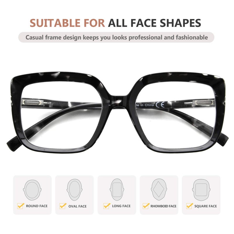 Eyekepper Reading Glasses for Women Large Frame Readers Eyeglasses Oversize - Black/Tortoise +4.00 - Image 5