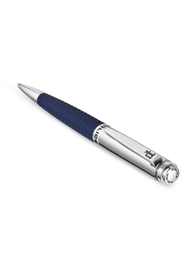 POLICE Franklin Silver Blue Stainless Steel Blue Ink Pen - Image 2