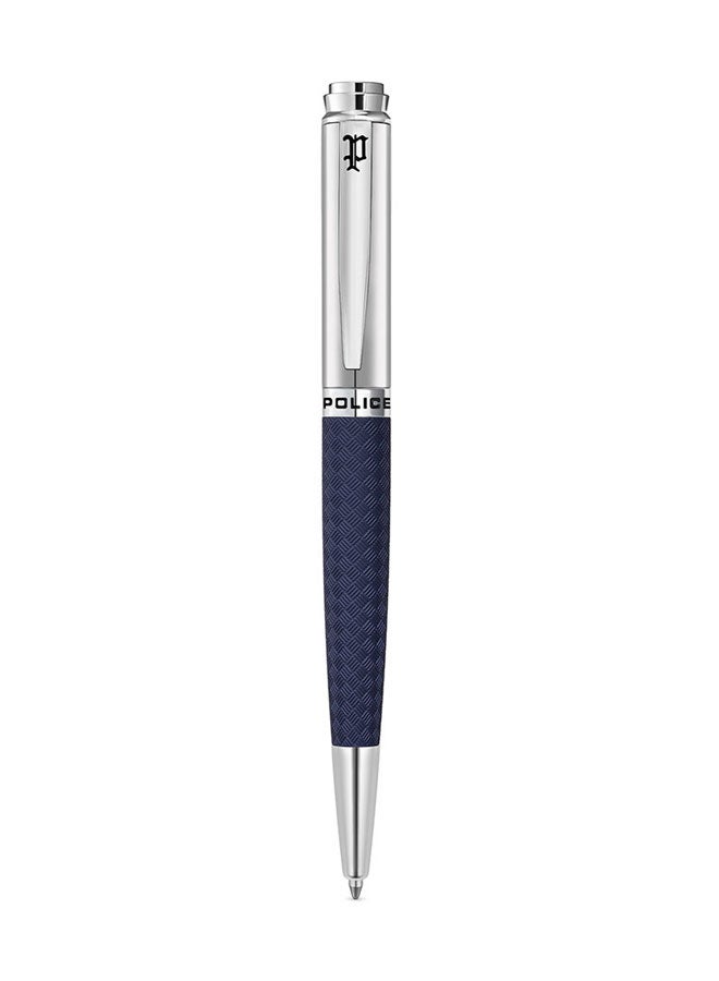 POLICE Franklin Silver Blue Stainless Steel Blue Ink Pen - Image 1