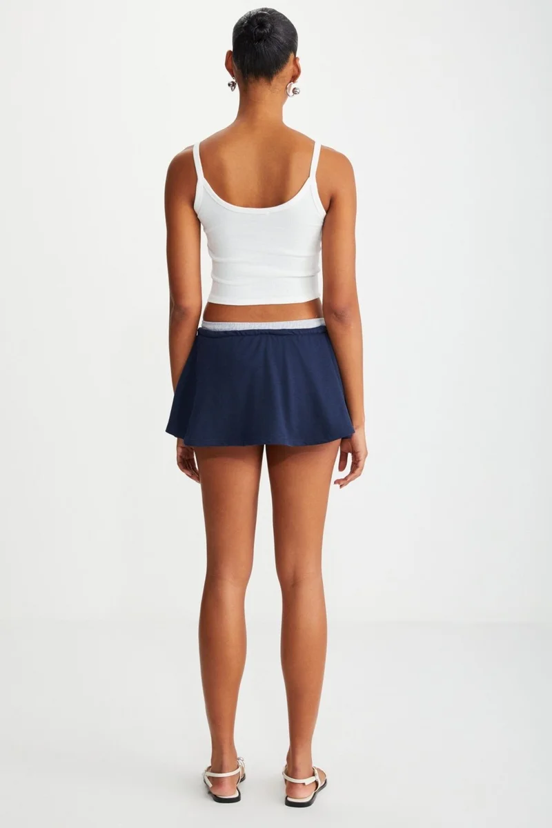 GRIMELANGE Joan Women's Strappy Embroidered Text Detail Crop White Bustier