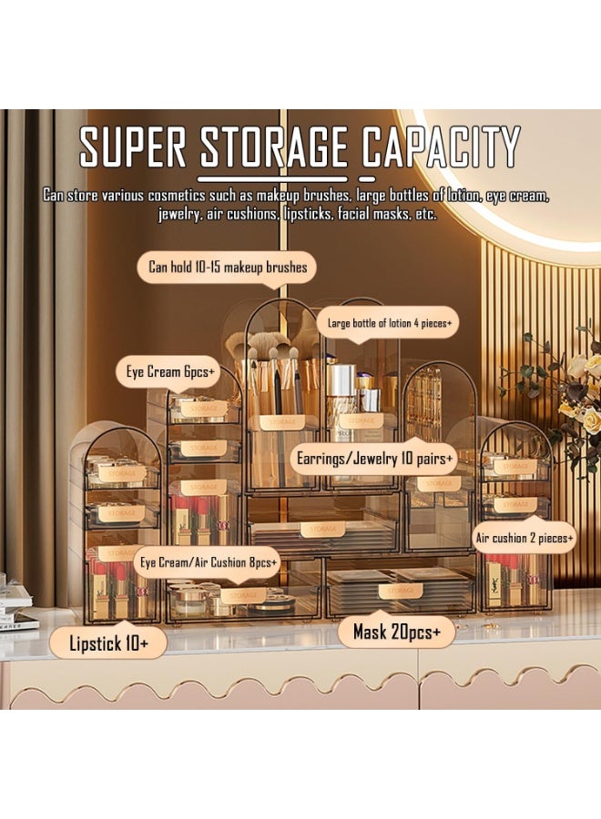 Makeup storage box, transparent acrylic cosmetics and jewelry display cabinet, can be freely combined, suitable for decoration on dressing tables, bathrooms, and entrances(Lipstick) - Image 3