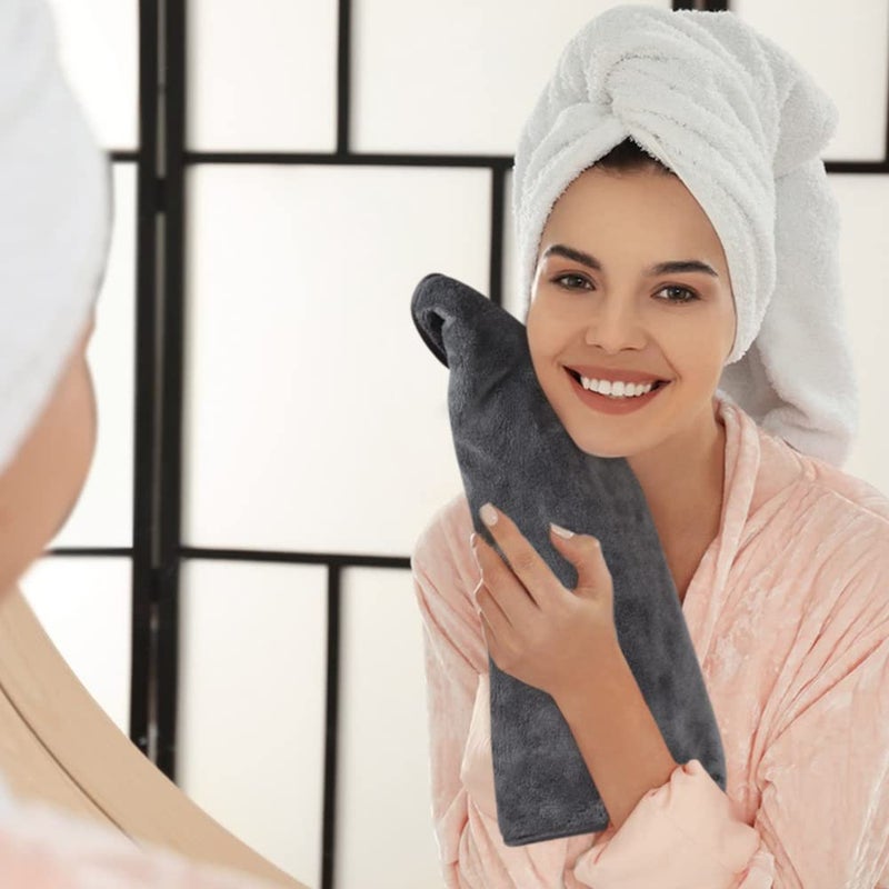 سينلاند مناشف يد الحمام في سينلاند 16 × 30 بوصة فائقة النعومة والامتصاص مناشف الوجه من المناشف الحمام المطبخ سبا لليوغا جيمز شعر داكن لأي مناسبة رمادية 3PACK - Image 2