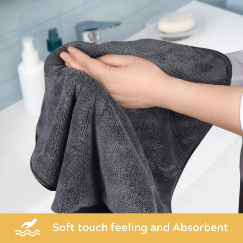 سينلاند مناشف يد الحمام في سينلاند 16 × 30 بوصة فائقة النعومة والامتصاص مناشف الوجه من المناشف الحمام المطبخ سبا لليوغا جيمز شعر داكن لأي مناسبة رمادية 3PACK - Image 5