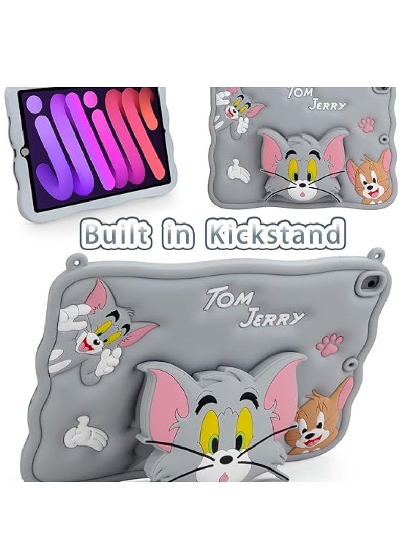 Kid Silica Shockproof Case Cover Tom Jerry Kids Shockproof Case, Silicon Case for iPad Air 2/Air 1/ for iPad 5th/6th Generation/for iPad Pro 9.7 inch Case Cartoon Cute 3D Soft for Boys Girls Teens Cool 3D Silicone Cartoon Case - Image 2