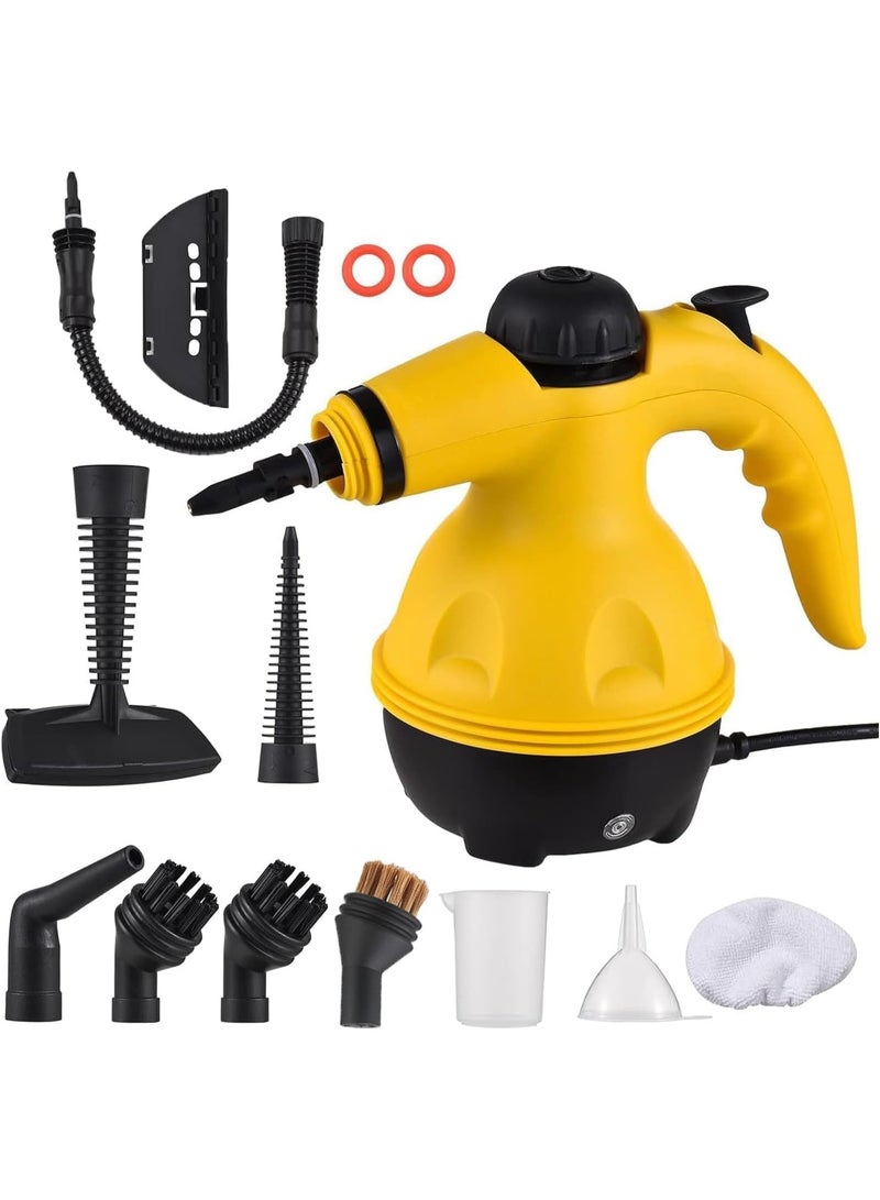 SHOPI Portable Handheld Steam Cleaner 1000w Multifunctional High Temperature With 9 Pieces Accessories Suitable For Kitchen Sofa Bathroom Window - Image 1