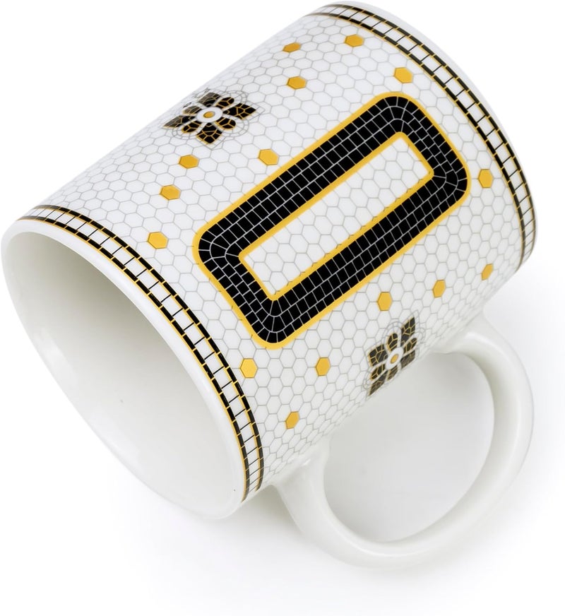 Cuisine Art Letter O Printed Porcelain Ceramic Tea Coffee Mug - 300ml - Stylish and Durable Mug for Hot Beverages - Image 4