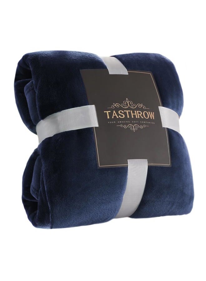 TASTHROW Large Flannel Fleece Throw Blanket, 60×80 Inch - Cozy Lightweight Thick Blanket - All Seasons Suitable for Women, Men and Kids (Navy) - Image 1