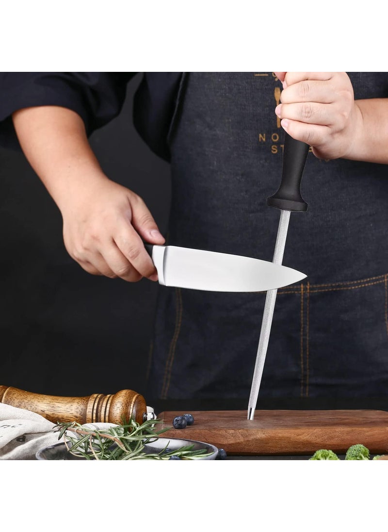 Kankuwar Kankuwar Professional Knife Sharpening SteelKnives Sharpener Kitchen Tool Knife Sharpener Rod Carbon Steel Knife Sharpener with Hanging Holes  - Image 4