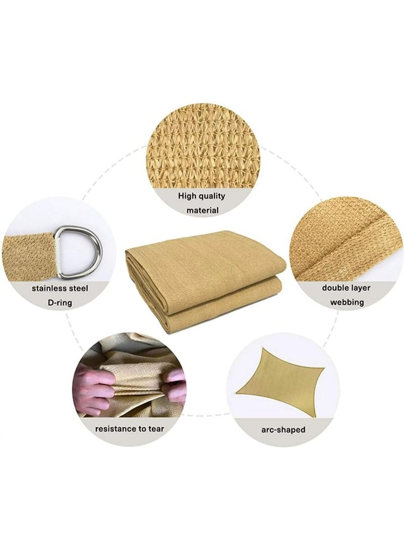 Outdoor Sun Shade Sail – 400x300 cm, Beige Polyester UV Protection for Garden & Patio - Image 2