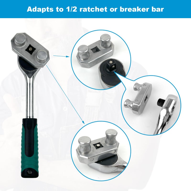 Zihvfzu 2 Pack 77455 Cable Bending Tool, 1/2 Inch Ratchet Connection for Most Conductors, Optimal Bend 500 MCM, Convenient Labor Saving Knuckle Guard, Upgraded Wire Benders and Cable Benders - Image 2