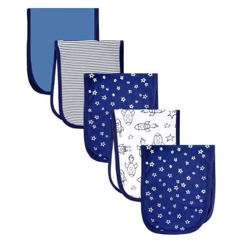 TuddyBuddy Baby Burp Cloth Towel Napkins for Baby Large 17x12 Inches, Premium Double Layer 100% Cotton (5 Pcs Burp Towels, Sky Blue Bees) - Image 4